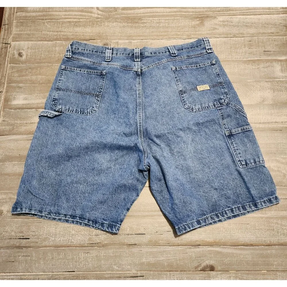 Vintage Wrangler Carpenter Shorts‎ Mens Size 44 Denim Blue Light Wash